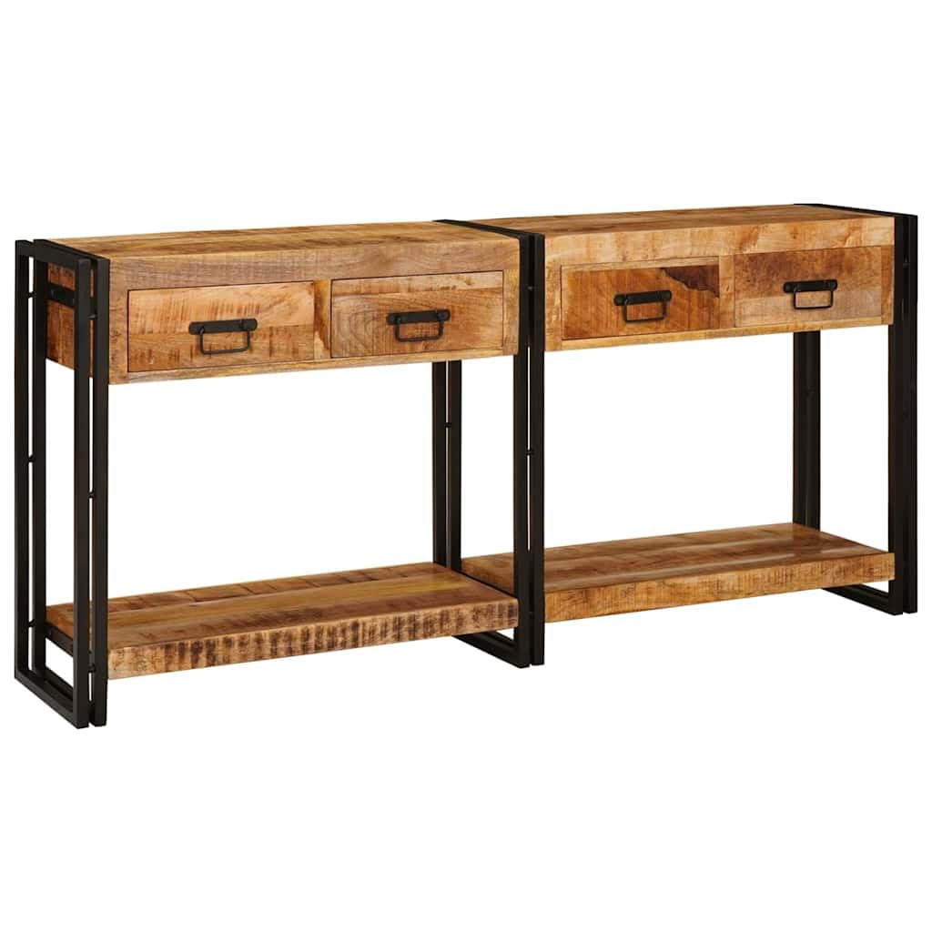 vidaXL Heim & Garten Konsolentische 2 Stk Braun Mango 161x33x75