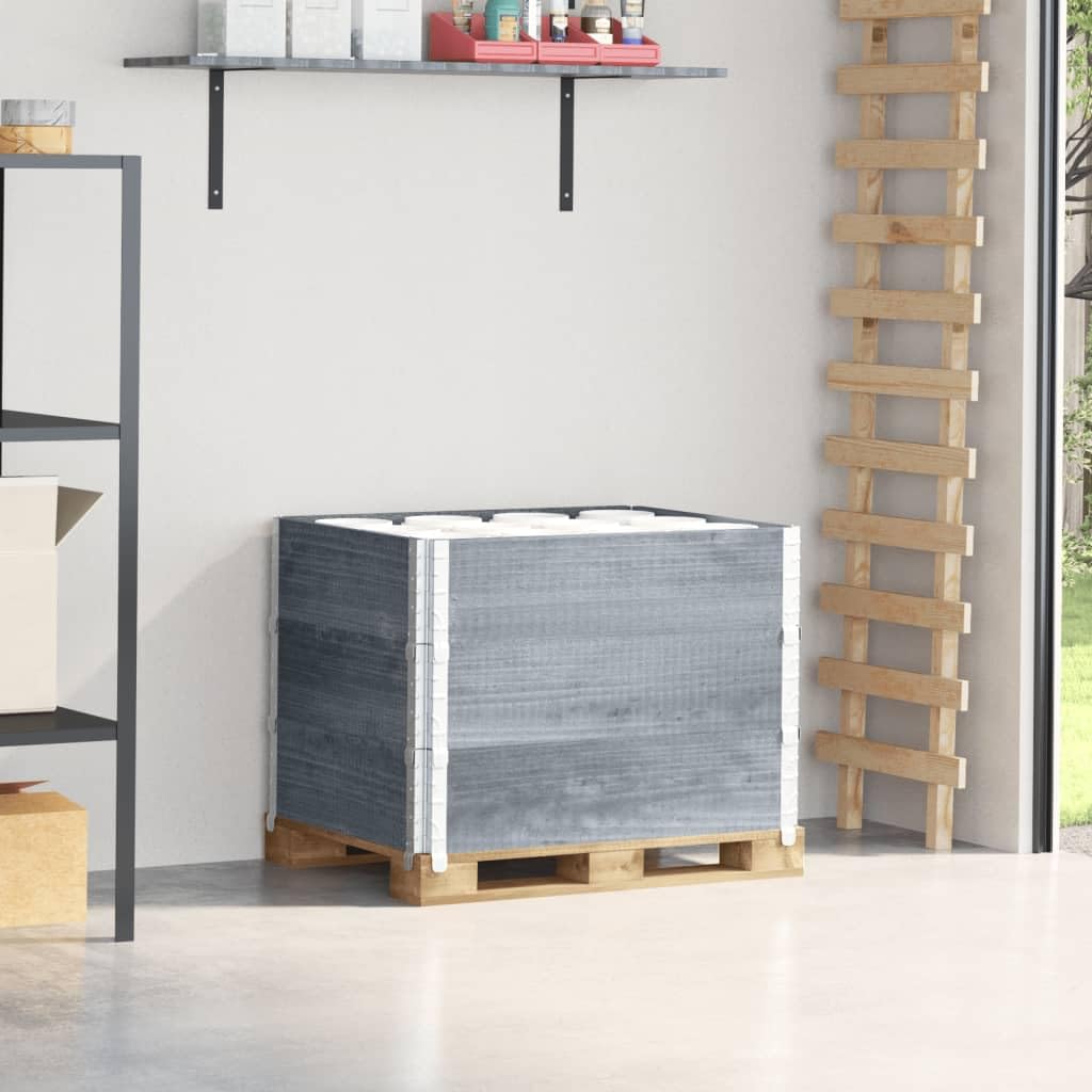vidaXL Palettenrahmen 3 STK Kiefer Grau 120x80 Hochbeet