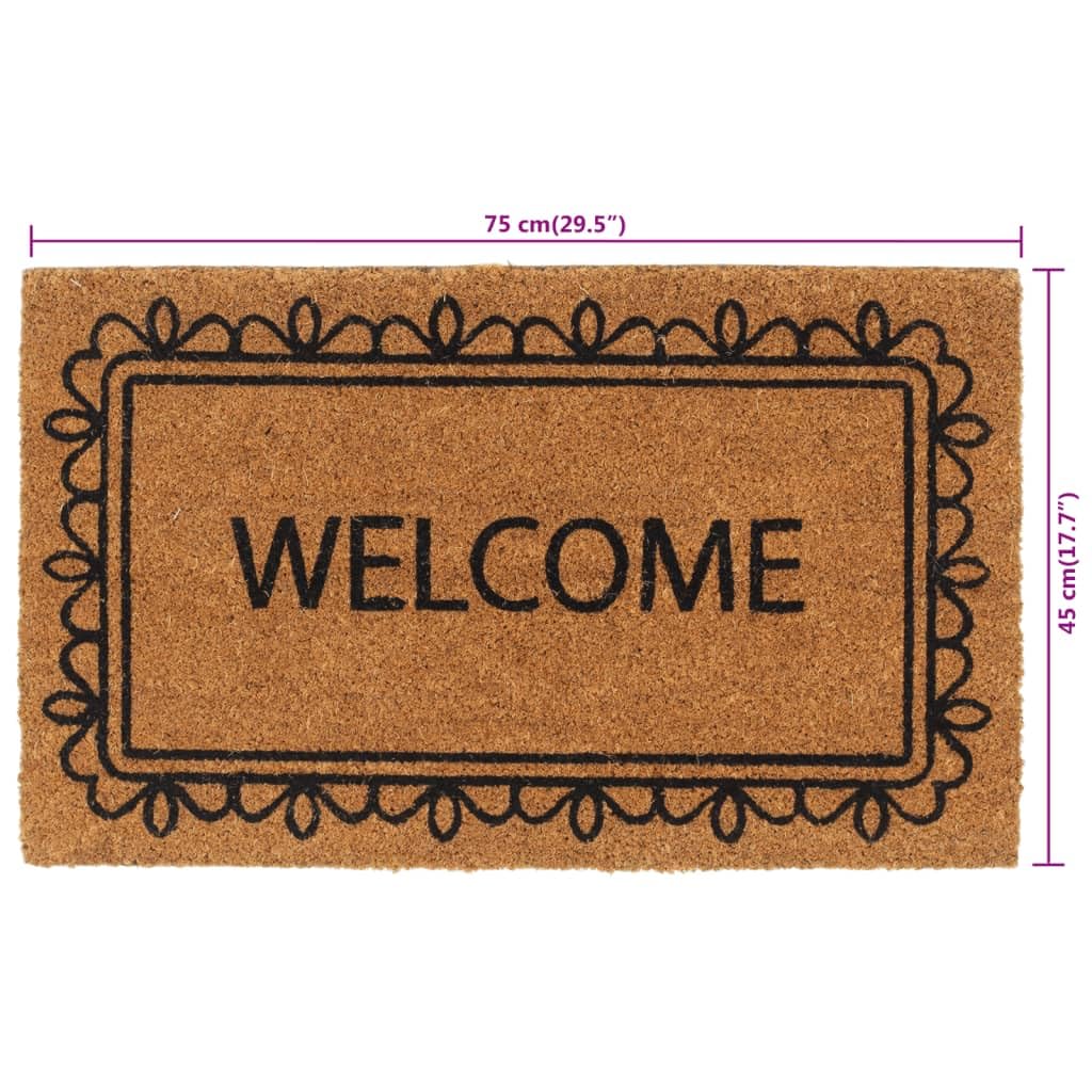 vidaXL Heim & Garten Fußmatte Kokos 45x75 cm Natur getuftet