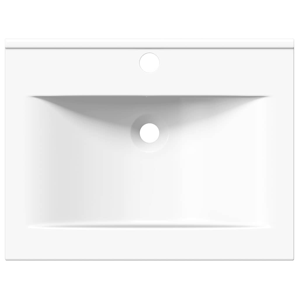 vidaXL Waschbecken Keramik Rechteckig Weiß 60x46 cm Hahnloch