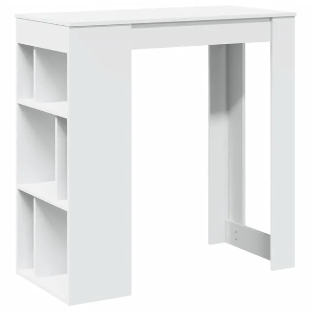 vidaXL Möbel Bartisch Weiß Holzwerkstoff 102x50x103,5 cm 6 Fächer