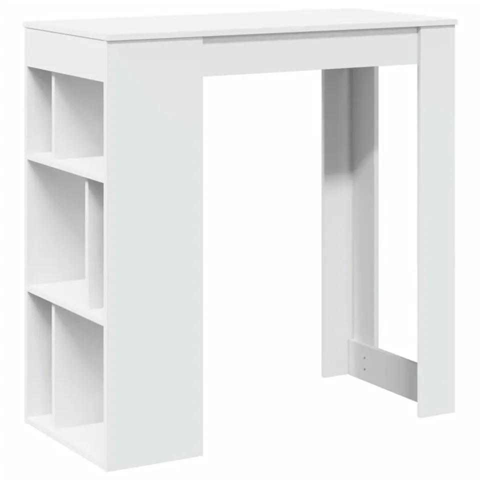 vidaXL Möbel Bartisch Weiß Holzwerkstoff 102x50x103,5 cm 6 Fächer