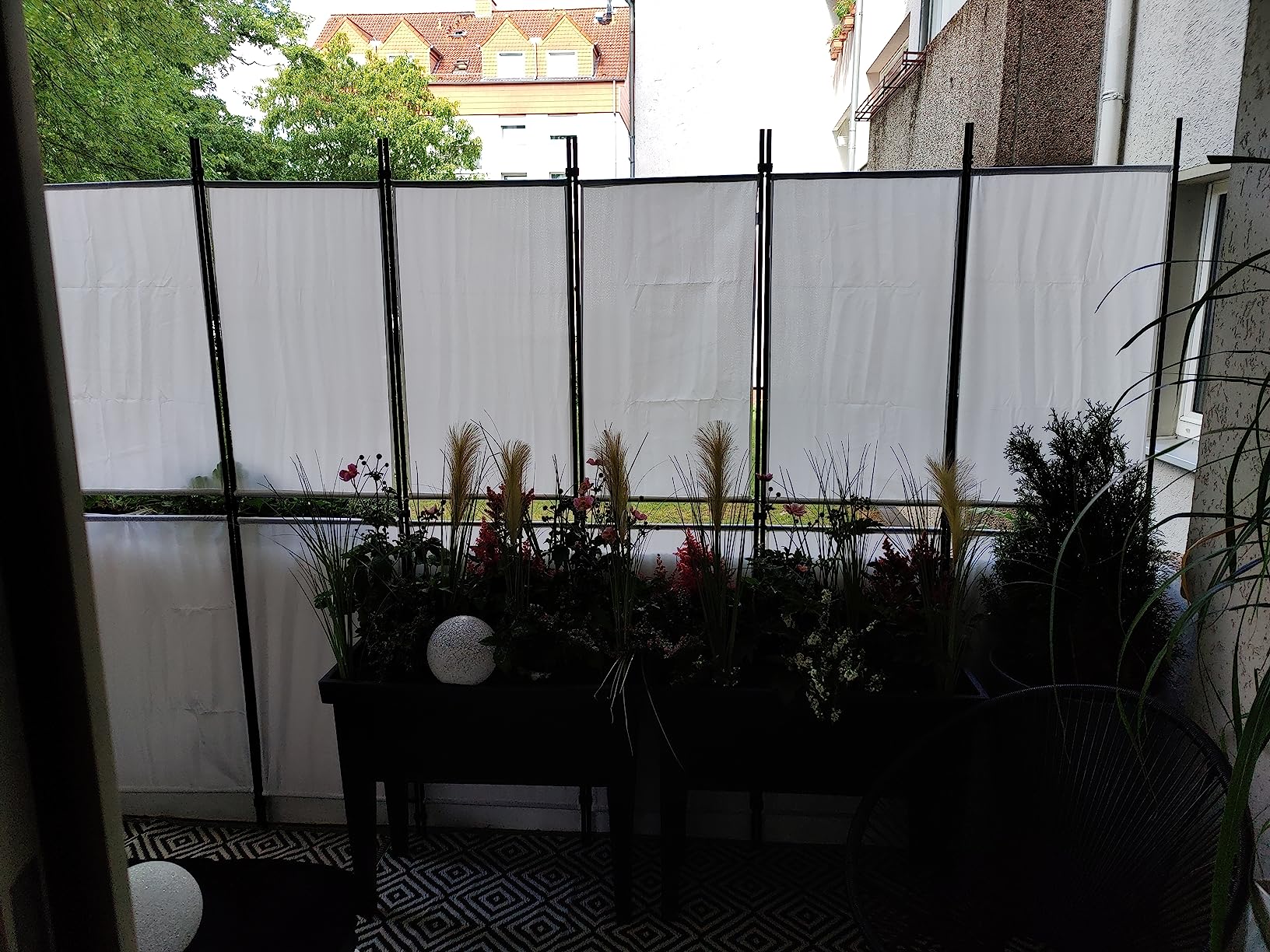 vidaXL Paravent 3-tlg. 150x180 cm Stoff weiß