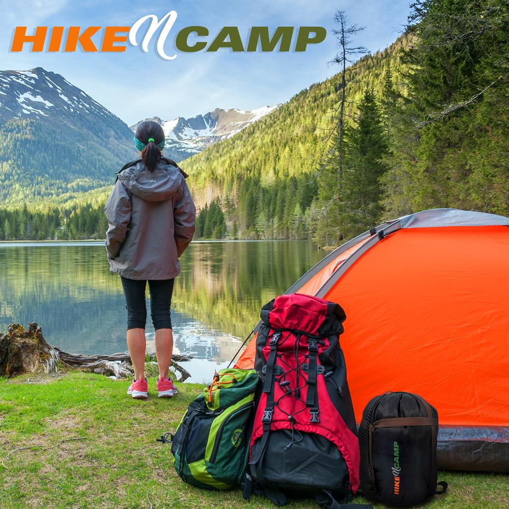 Serenelife Camping SLSBBL Doppelschlafsack Blau mit Kissen