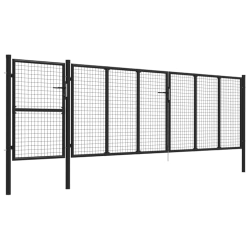 vidaXL Heim & Garten Gartentor Stahl 500x175 cm Anthrazit