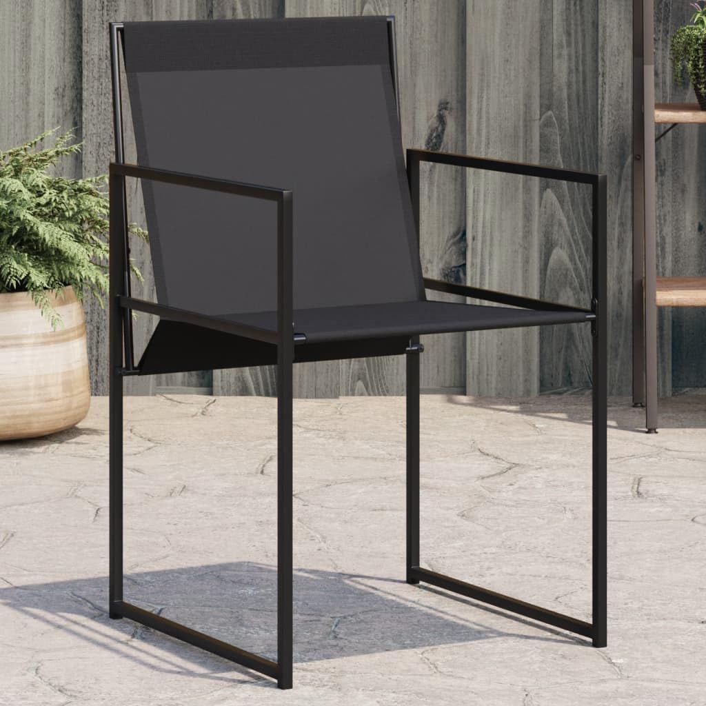 vidaXL Gartenstühle Schwarz 4 Stk. Stahl Textilene Klappbar