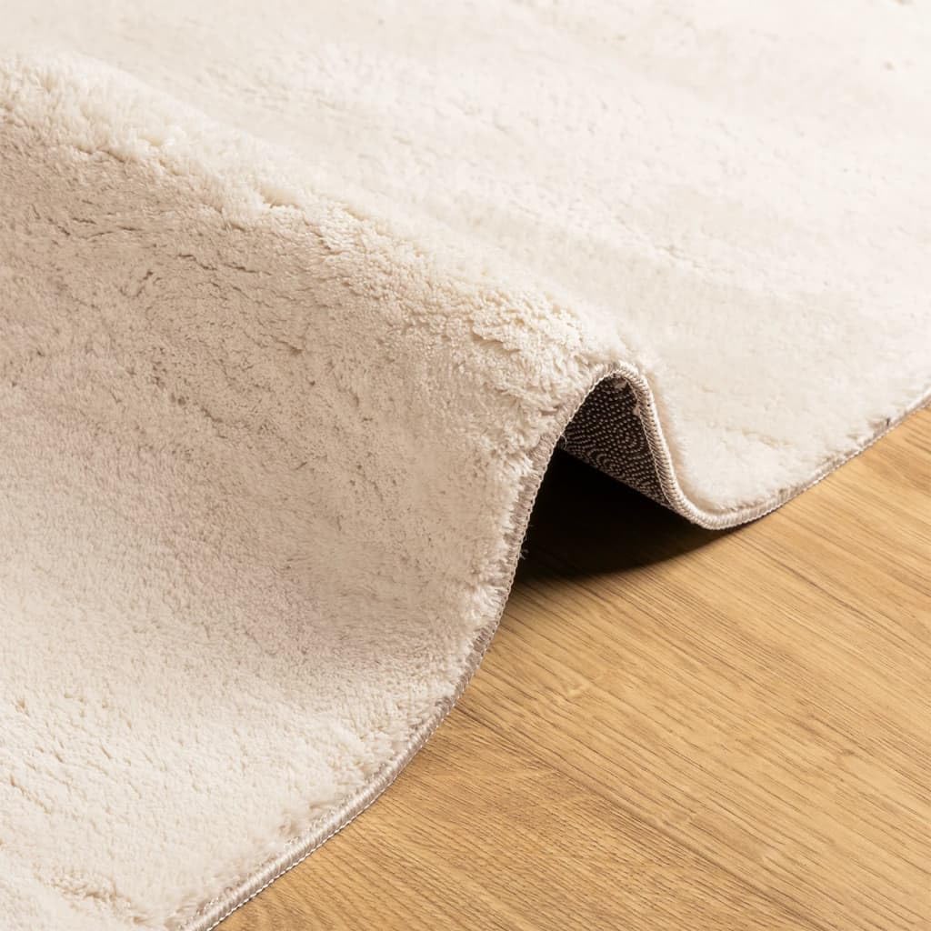 vidaXL Teppich HUARTE Beige 60x110cm Kurzflor Waschbar