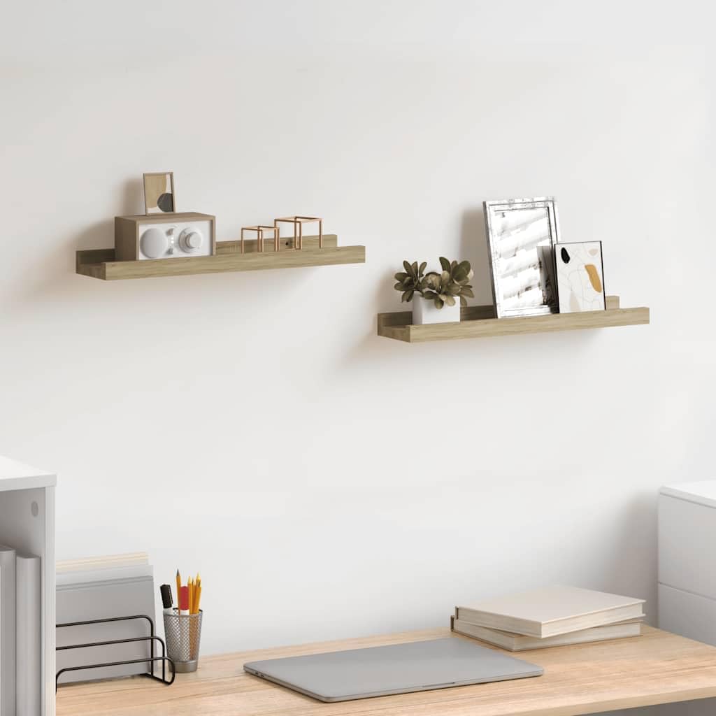 vidaXL Heim & Garten Wandregal Braun 40x9x3 cm 2er Set MDF