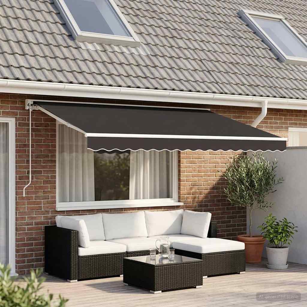 vidaXL Heim & Garten Markisen-Ersatzstoff grau 380x295 cm Polyester