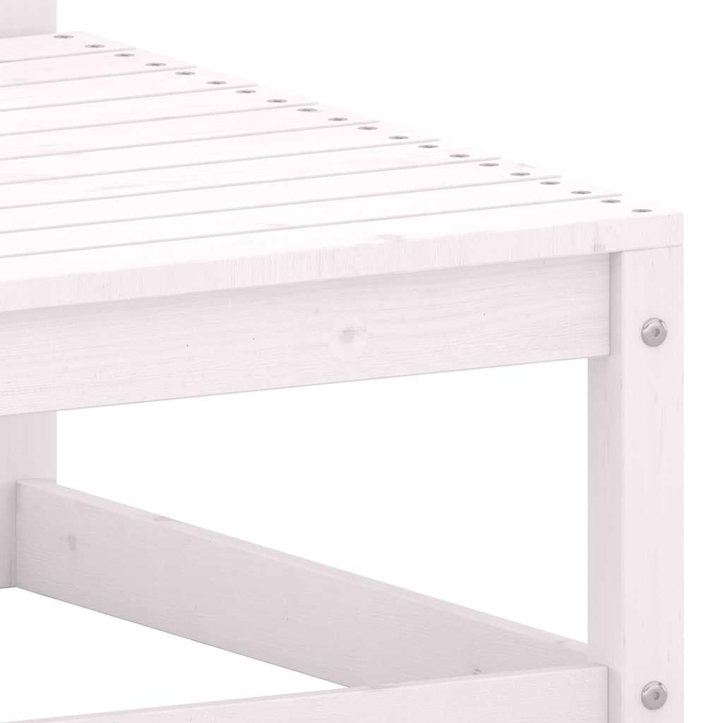 vidaXL Heim & Garten Mittelsofa Kiefer Weiß mit Anthrazit Kissen