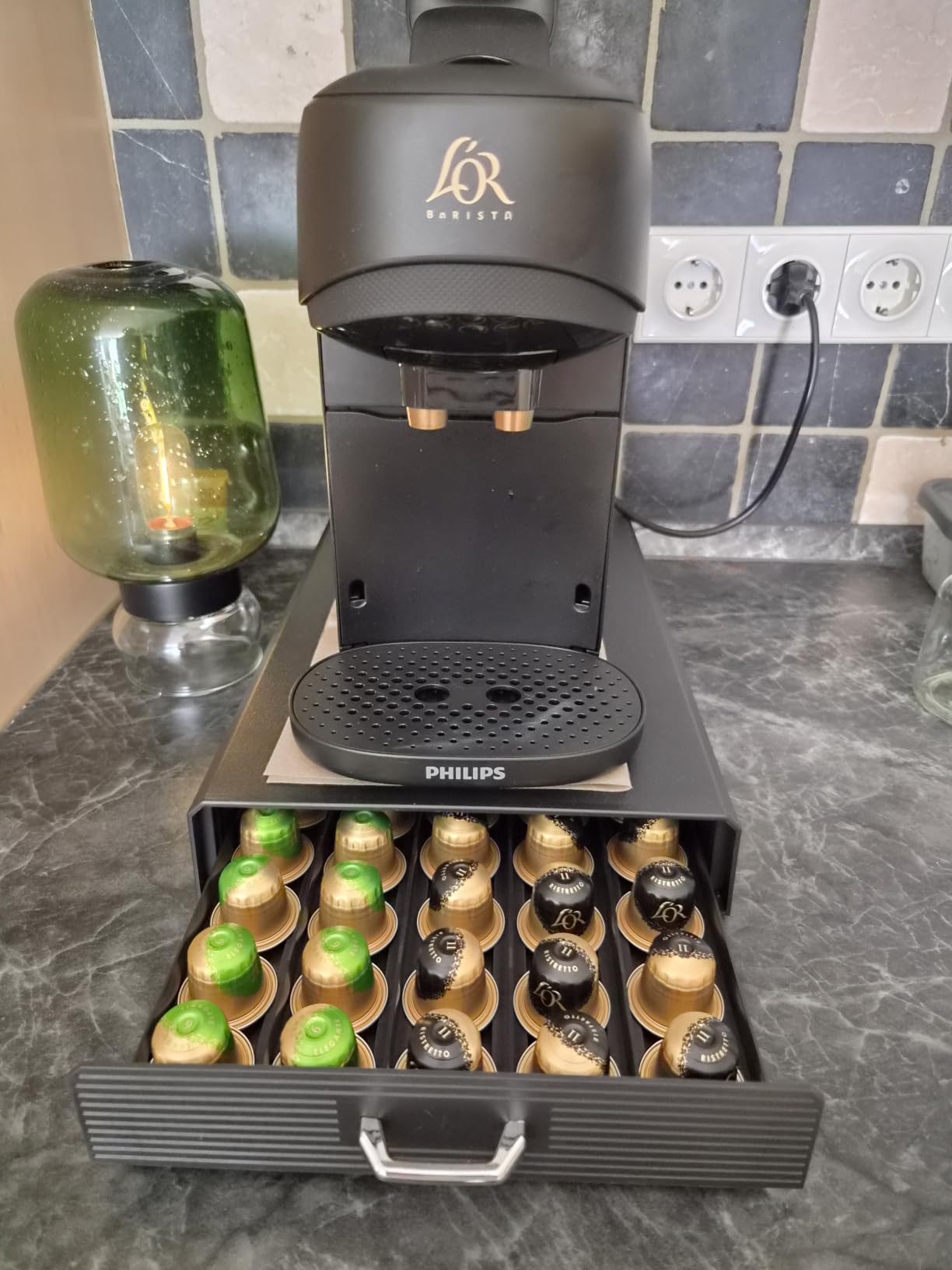 Intirilife Küche Kapselhalter Weiß 50 Nespresso 38 cm