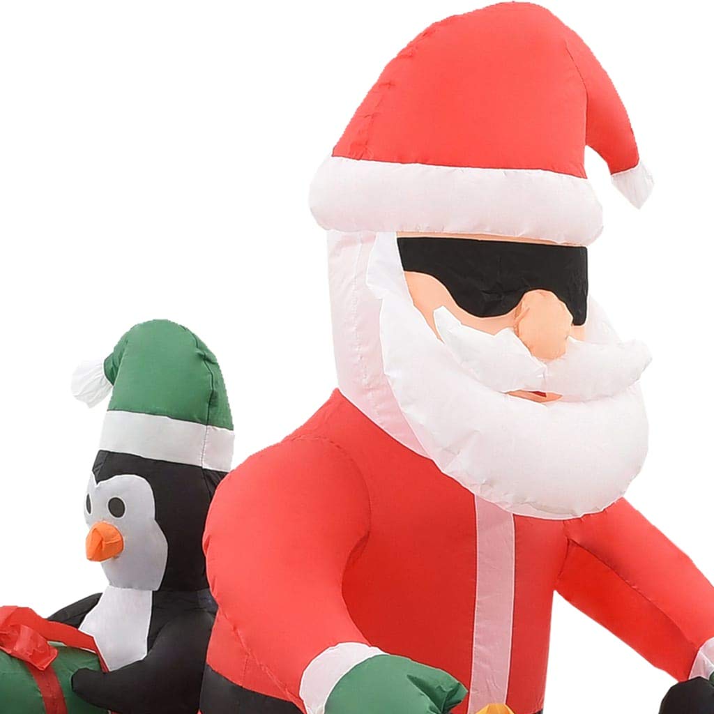 vidaXL Heim & Garten Weihnachtsmann auf Motorrad Deko LED 160cm