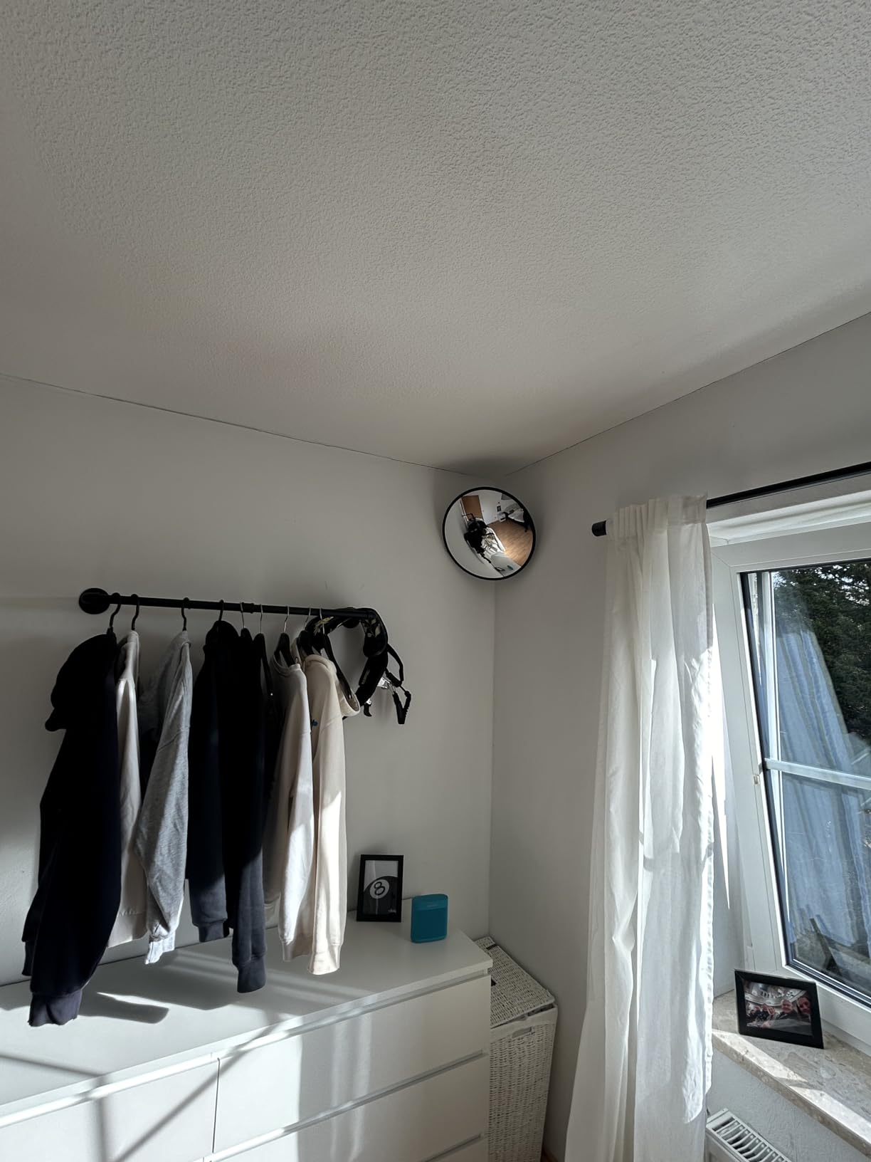 vidaXL Verkehrsspiegel 30 cm Indoor Konvex Acryl Schwarz