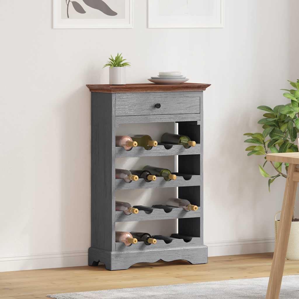 vidaXL Möbel Weinregal 55x23x85cm Flaschenregal Massivholz antik