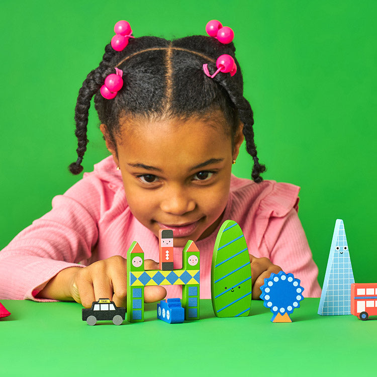 Kikkerland Kidoki London City Holzstadt Mini 9 Teile