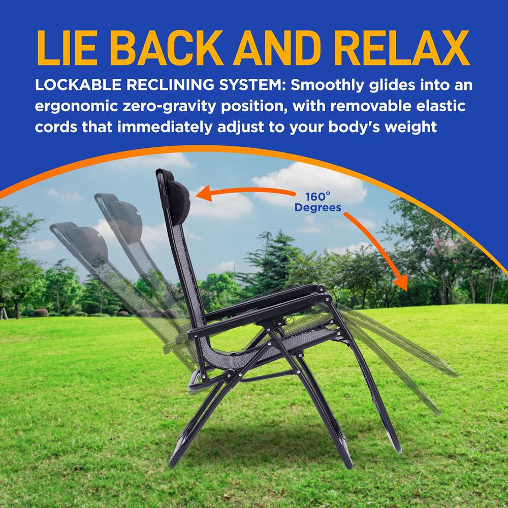 Serenelife Zero Gravity Gartenstuhl braun 2er Set mit Tisch