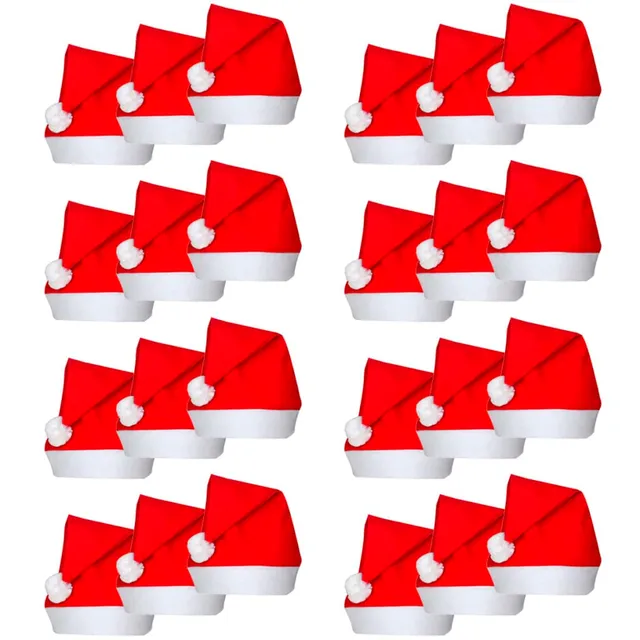 vidaXL Heim & Garten Weihnachtsmütze Bommel Rot 24er Set
