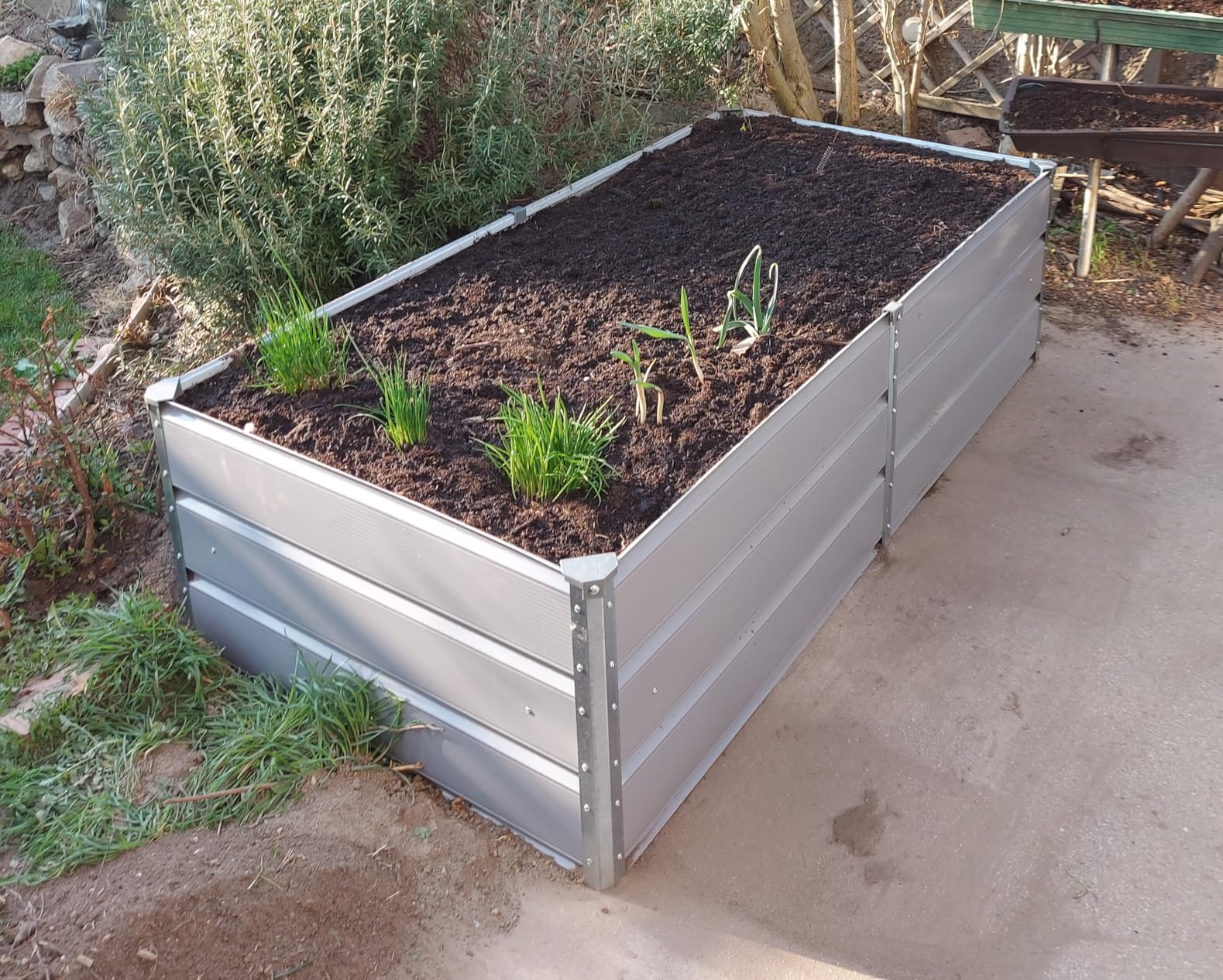 vidaXL Heim & Garten Pflanzkübel 100x100x45 cm Elfenbein Stahl