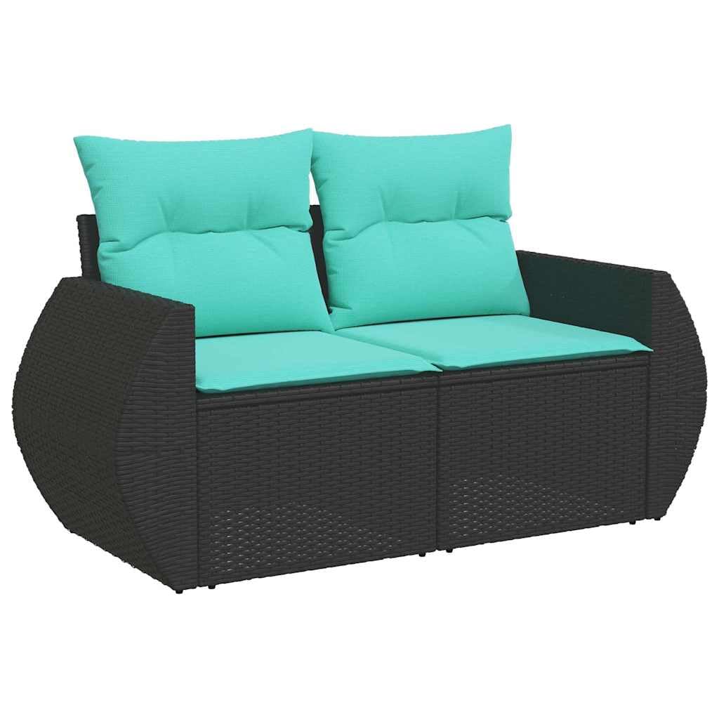 vidaXL Heim & Garten 8-tlg Garten-Sofagarnitur Schwarz Poly Rattan