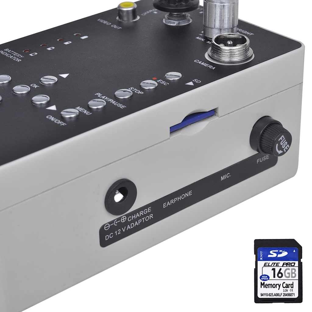 vidaXL Rohrkamera 30 m mit DVR Monitor wasserdicht LED