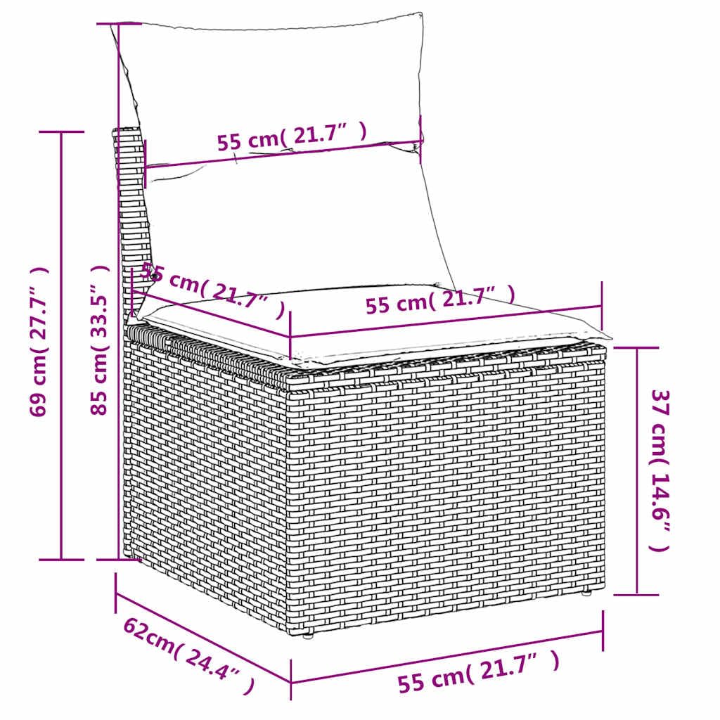vidaXL Heim & Garten 8-tlg Garten-Sofagarnitur Schwarz Poly Rattan