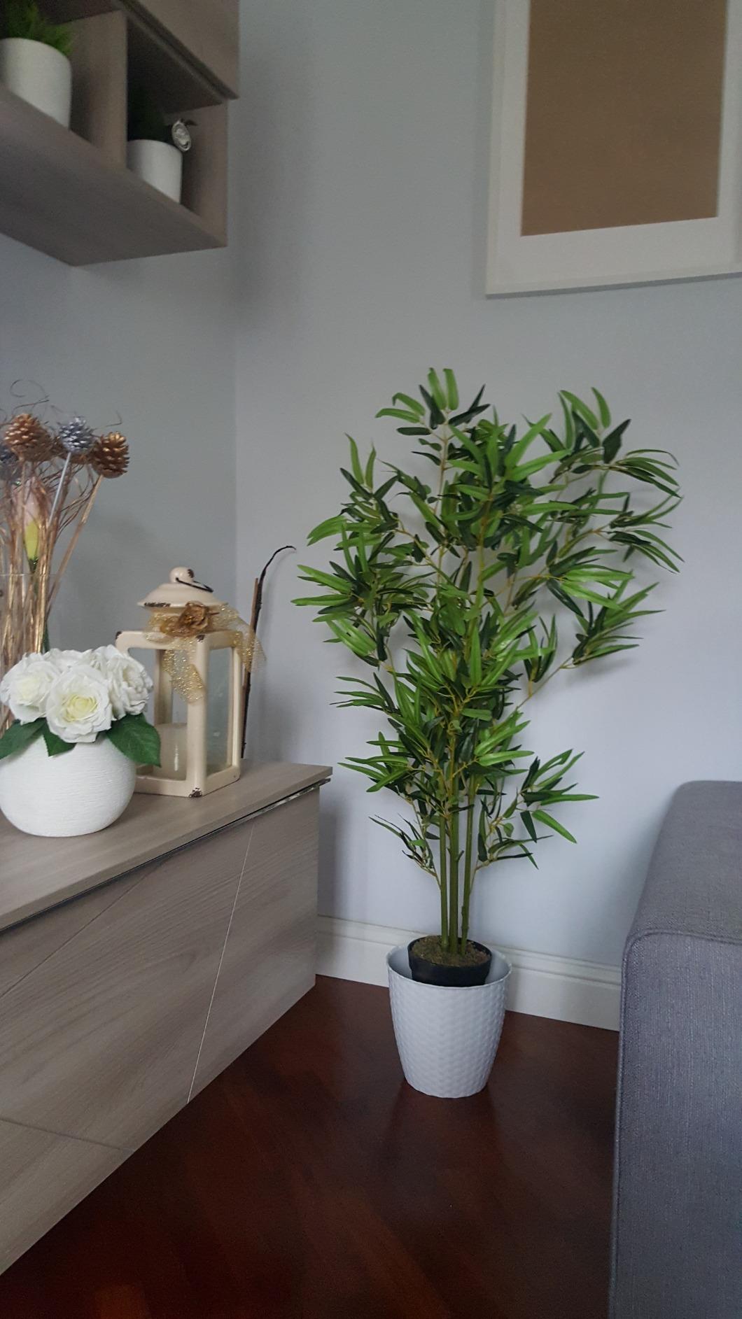 vidaXL Künstliche Bambuspflanze Grün 120 cm mit Topf