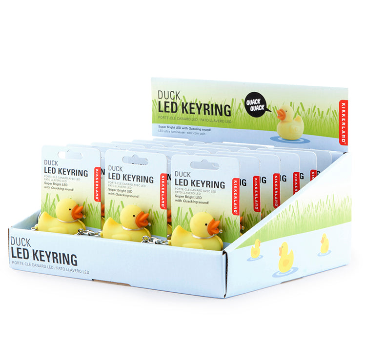 Kikkerland Ente Schlüsselanhänger gelb mit LED und Sound