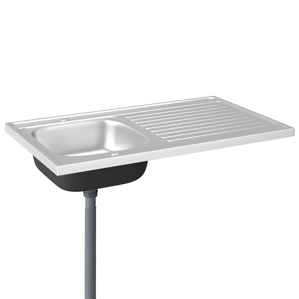 vidaXL Heimwerker Spüle Abtropffläche Edelstahl 100x60cm Silber