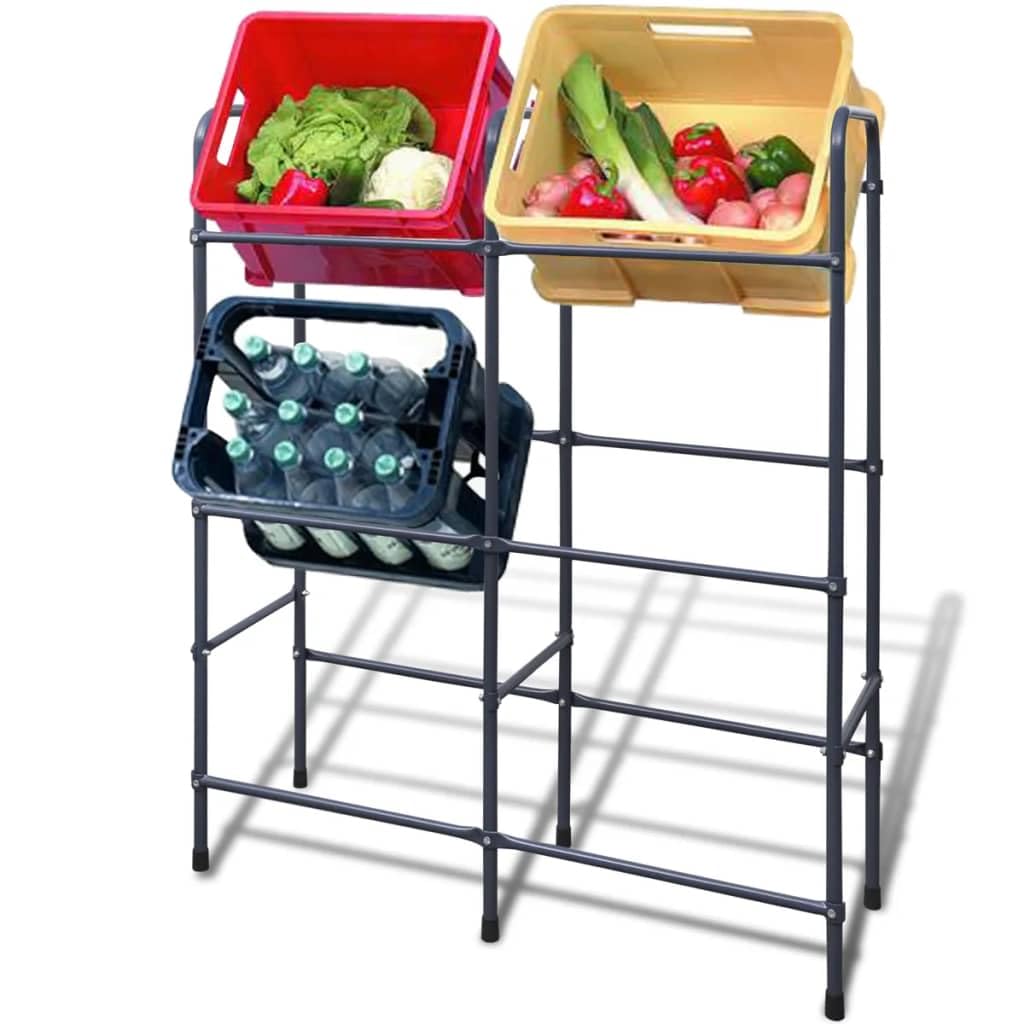 vidaXL Heim & Garten Stahlregal für 6 Kisten Metall