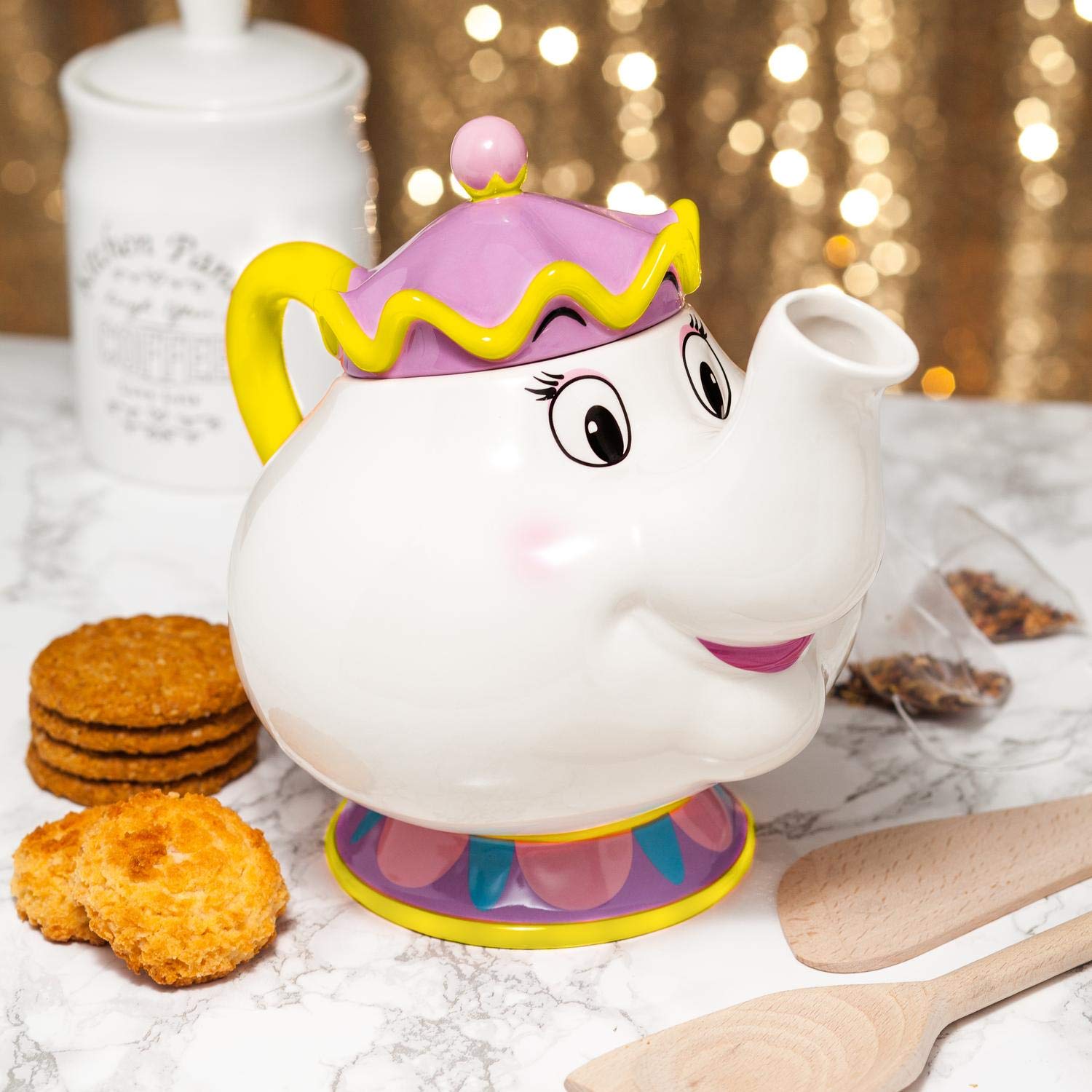 Paladone Mrs Potts Teekanne Keramik Disney 4 Tassen