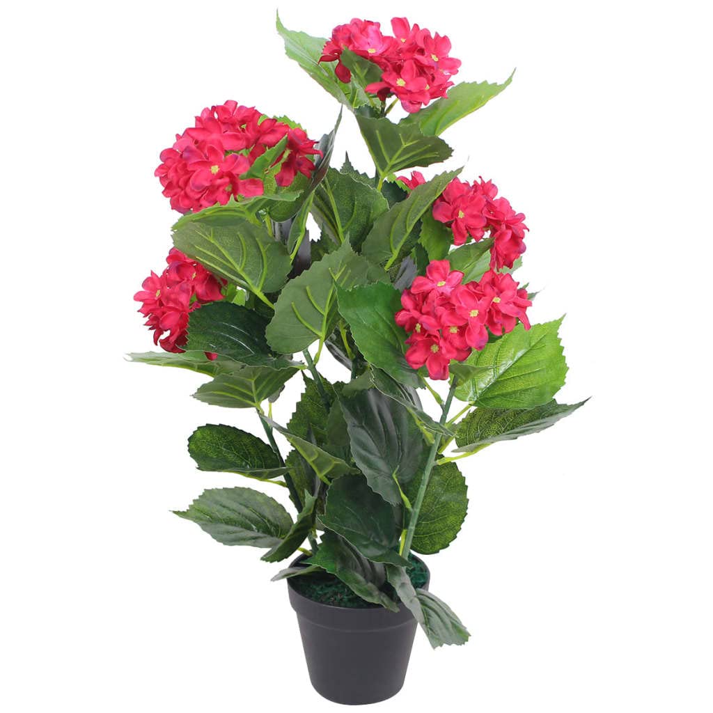 vidaXL Künstliche Hortensie 60cm Topf Blau 5 Blüten