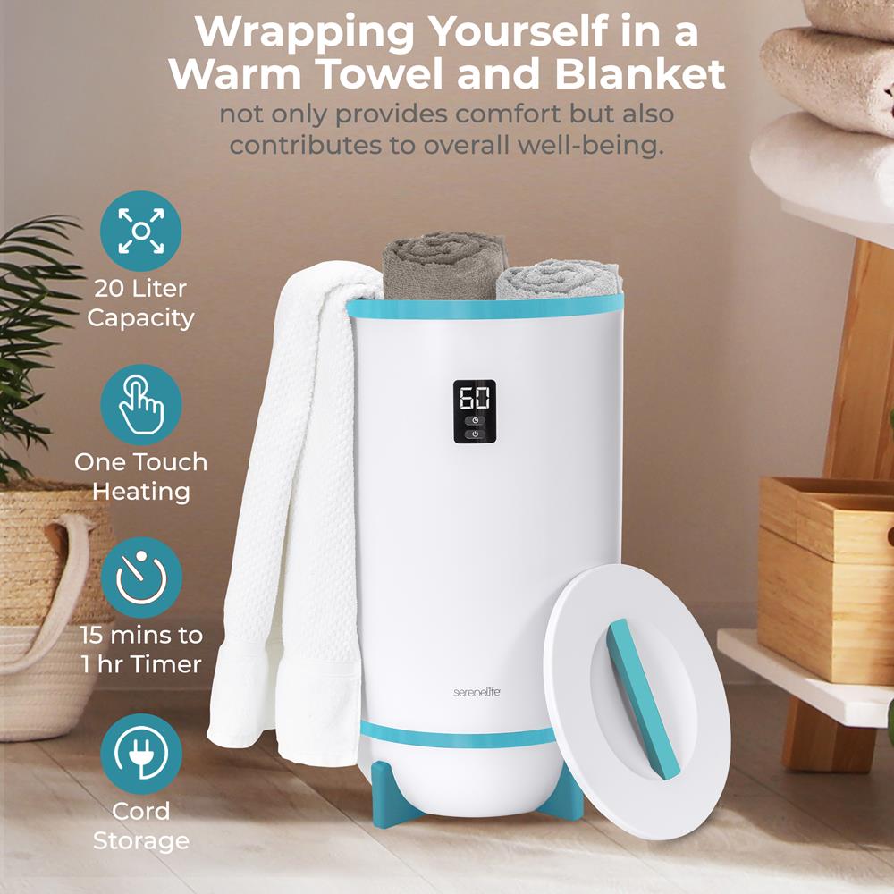 Serenelife Towel Warmers Handtuchwärmer Blau 20L mit Timer