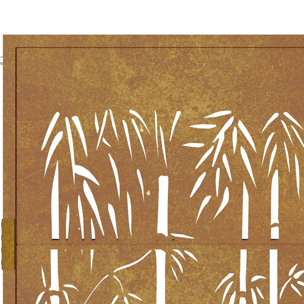 vidaXL Gartentor 100x75 cm Cortenstahl Bambus-Design Tor