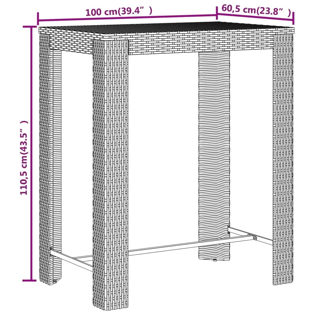 vidaXL Heim & Garten 5-teiliges Gartenbarset Schwarz Rattan Holz