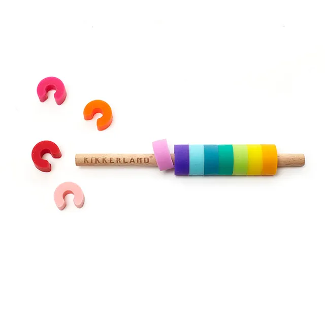 Kikkerland Home Glasmarkierer Rainbow Silikon 12er Set bunt