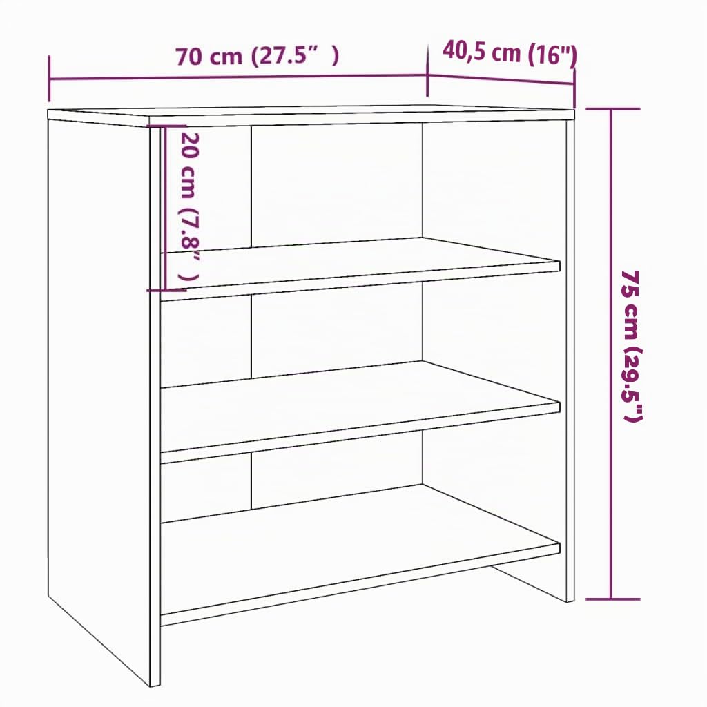 vidaXL Möbel Sideboard Weiß 70x40,5x75 cm Holzwerkstoff