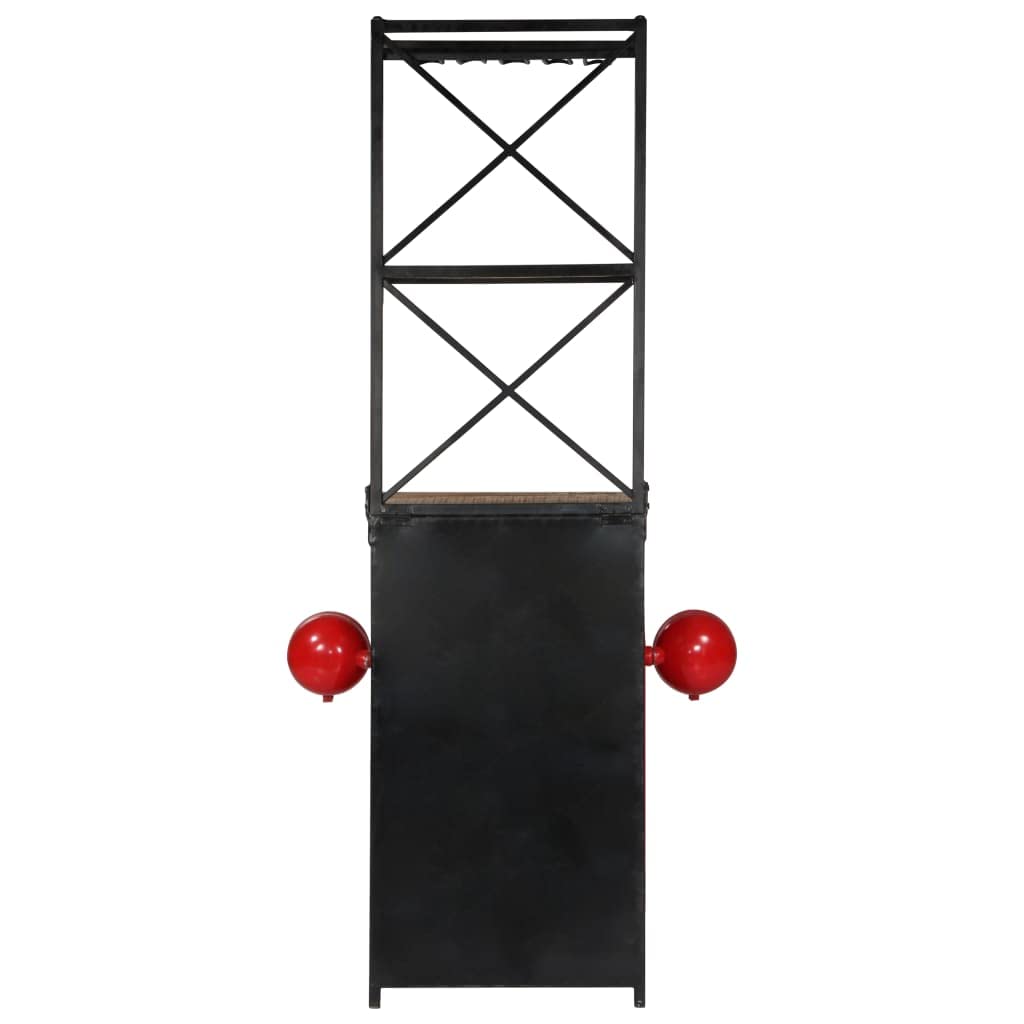 vidaXL Traktor Weinschrank Rot Mango Massivholz 49x31x172cm
