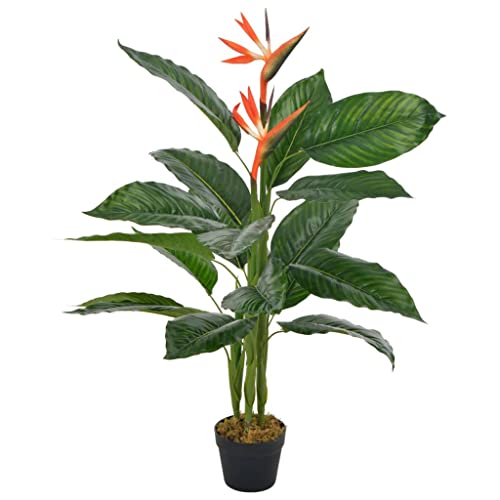 vidaXL Strelitzia Kunstpflanze Rot 100 cm mit Topf