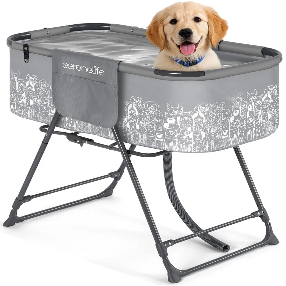 Serenelife Pet Care Hundebadewanne faltbar grau 59 kg