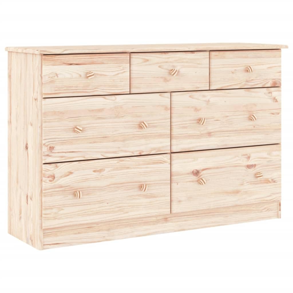 vidaXL Alta Kommode 112x35x73 cm Weiß Kiefer 7 Schub