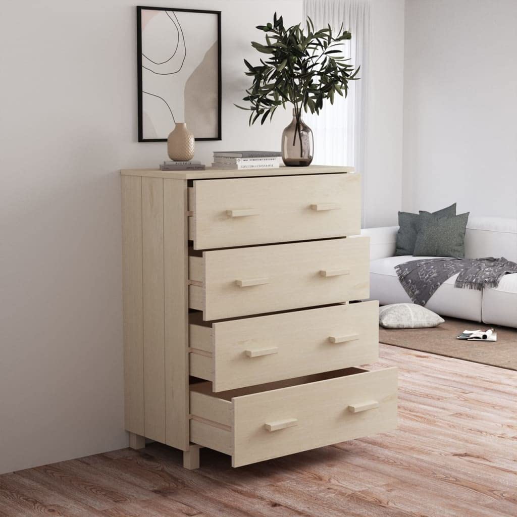 vidaXL Möbel Sideboard 4 Schubladen Honigbraun 79cm Kiefer