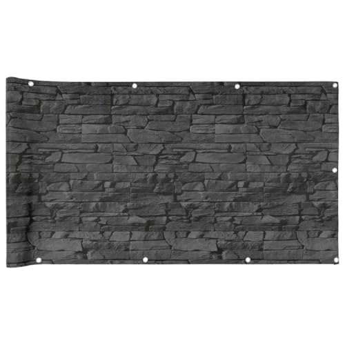 vidaXL Garten-Sichtschutz Leistenstein-Optik Grau 800x90 cm PVC
