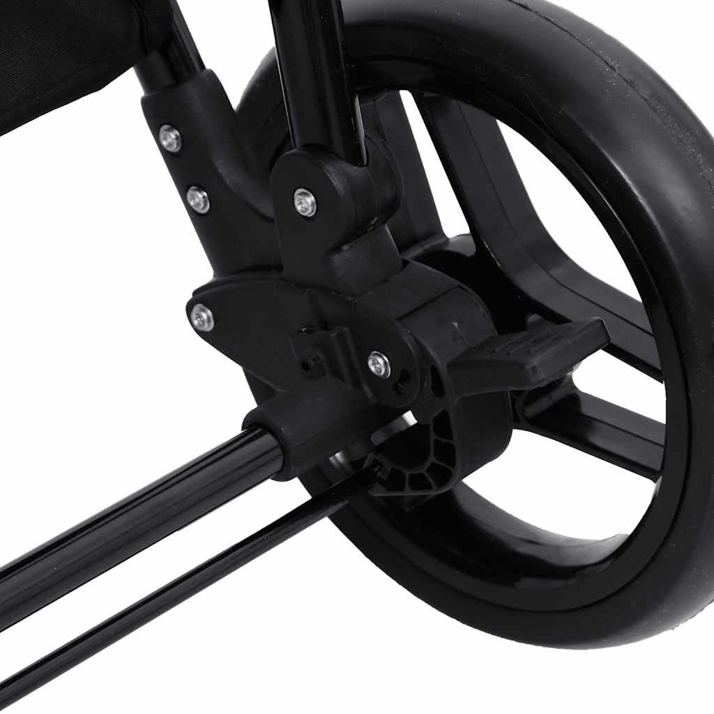 vidaXL Baby 2-in-1 Kinderwagen Buggy Hellgrau Schwarz Stahl