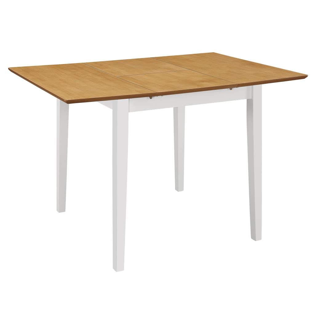 vidaXL Heim Garten Essgruppe 3-tlg. ausziehbar Weiß MDF
