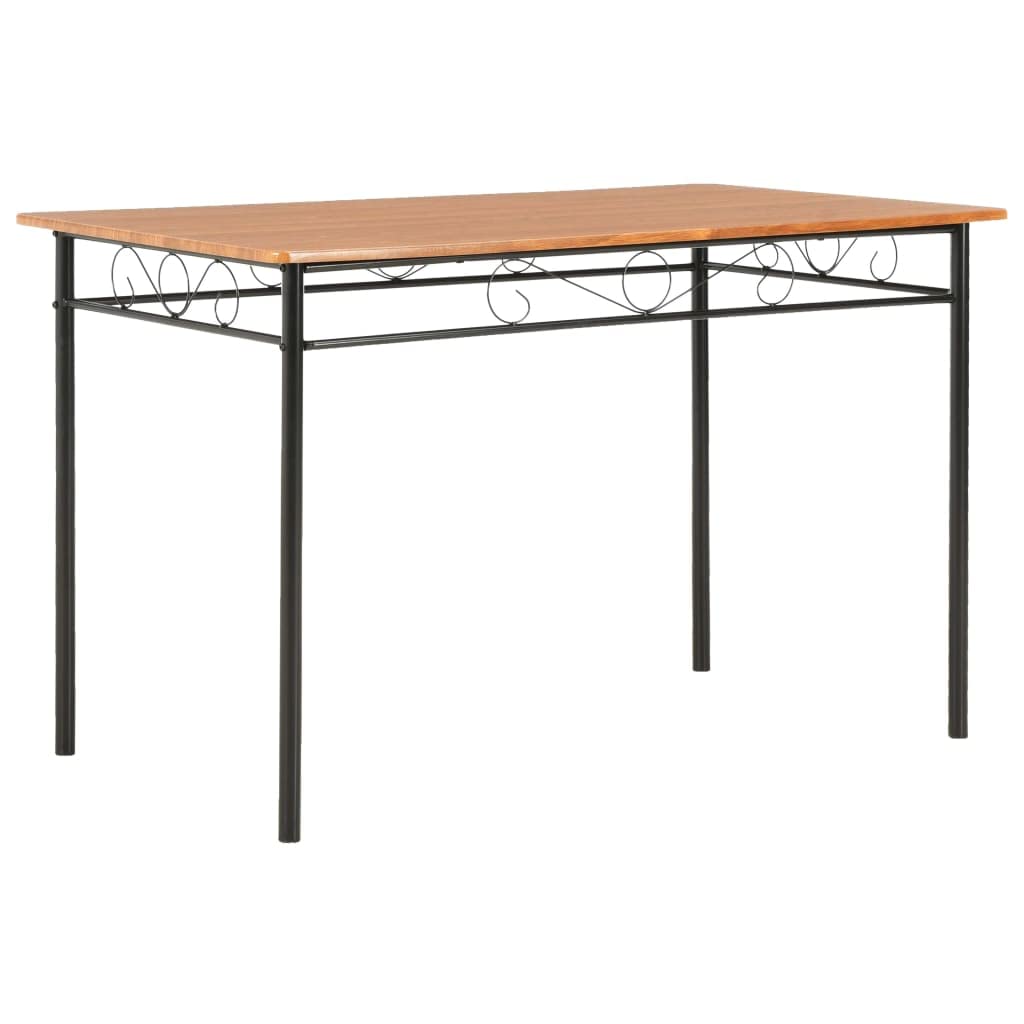 vidaXL Essgruppe 7-tlg. MDF Stahl Tisch 6 Stühle Braun