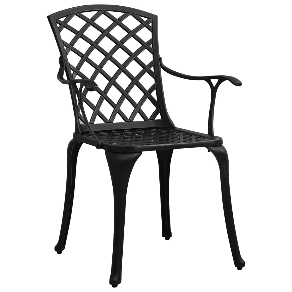 vidaXL Heim & Garten Bistro-Set 3-tlg Aluminiumguss Schwarz