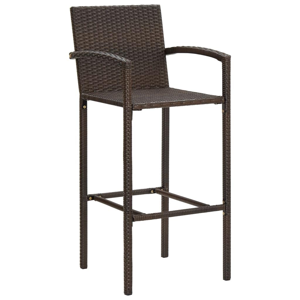 vidaXL Gartenbar-Set 5-TLG. Braun Akazie Poly Rattan 4 Hocker