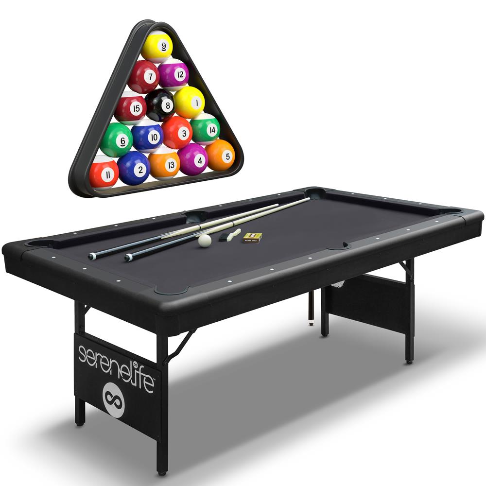 Serenelife Game Tables SLPLTB76BK Billardtisch 6ft Grün klappbar