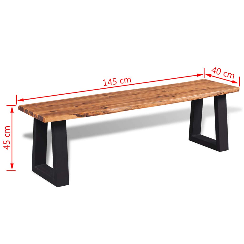 vidaXL Möbel Sitzbank Akazienholz massiv 145 cm