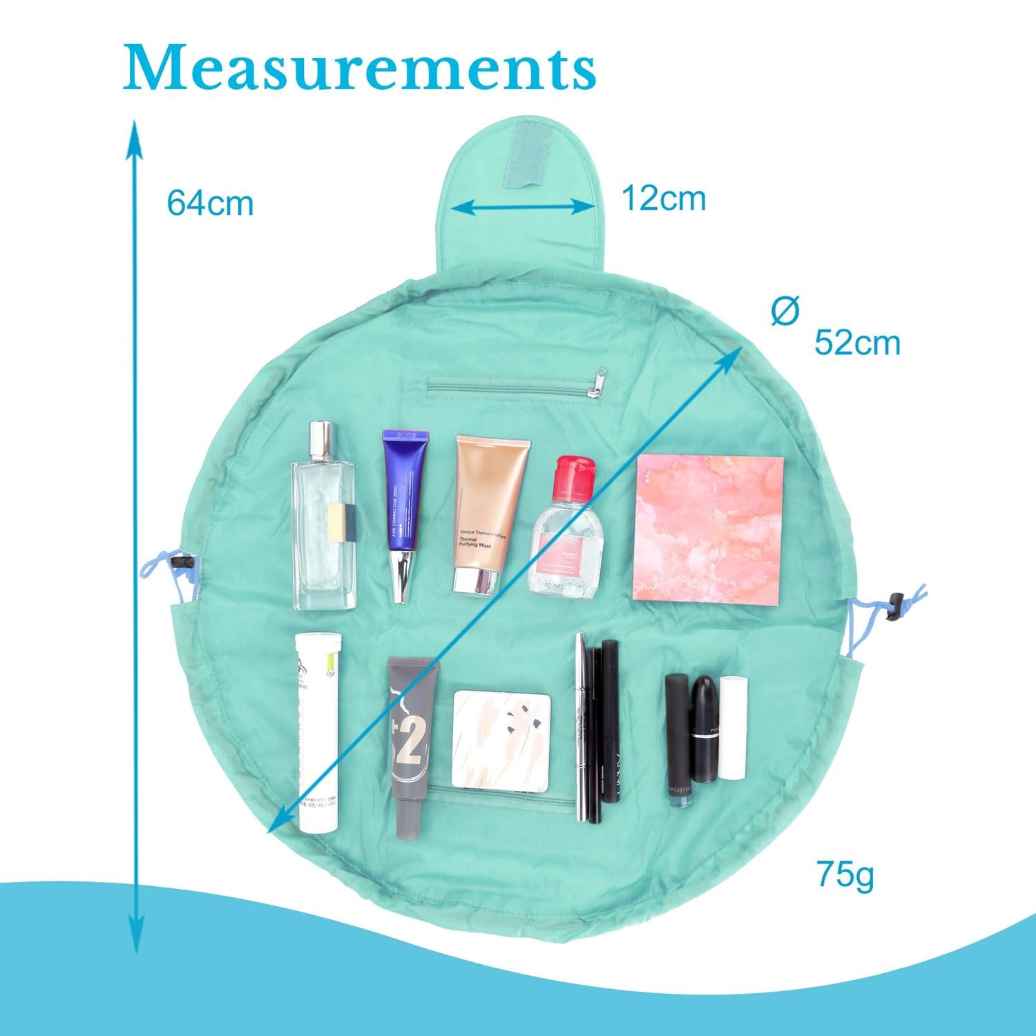 Intirilife Kosmetiktasche One Step Himmel Blau 62x54 cm